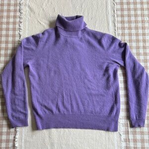 Cashmere Lavender Turtleneck Sweater